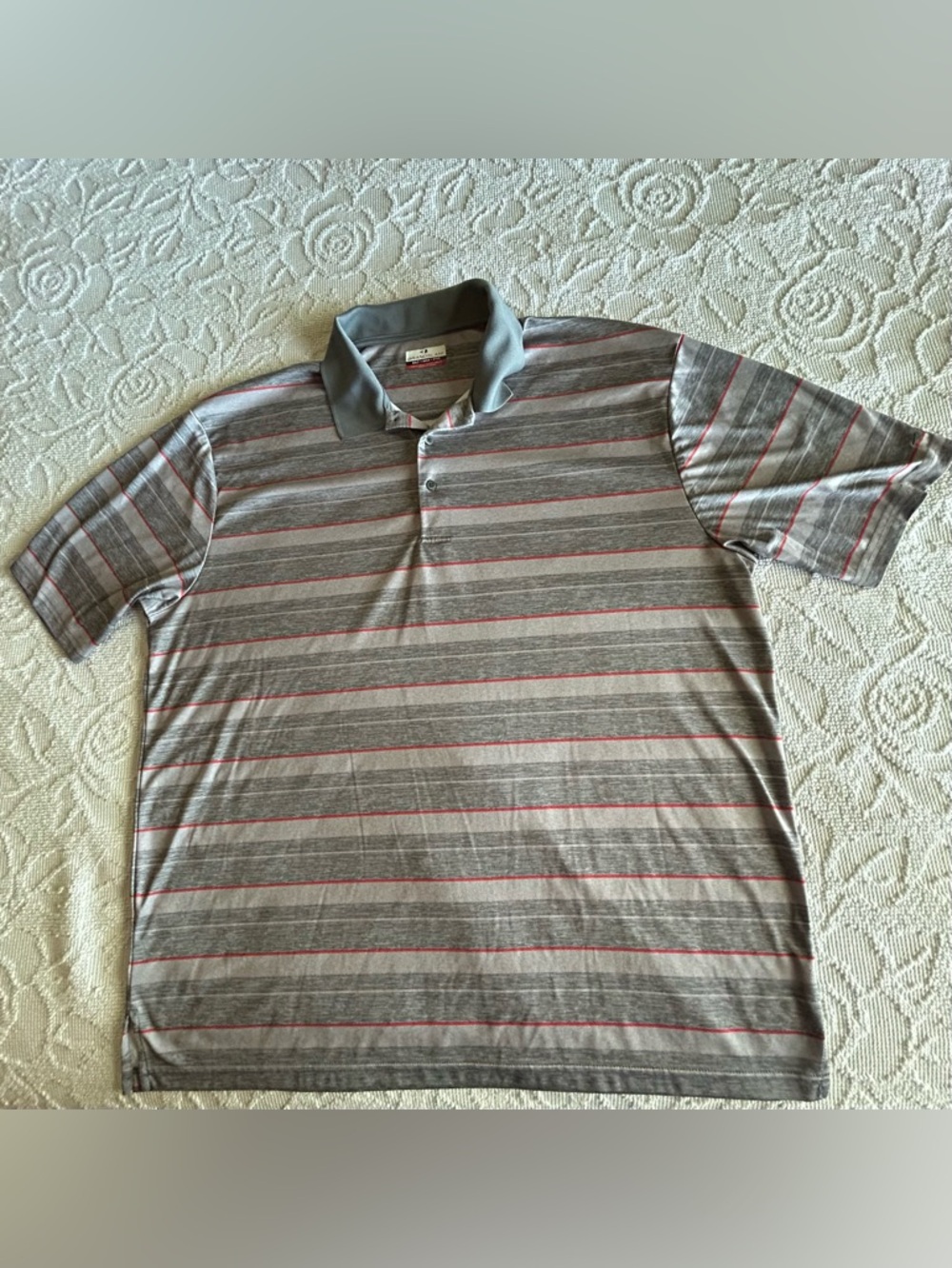 Grand Slam Golf Polo Shirt Men 3XLT Gray Striped Performance Big & Tall